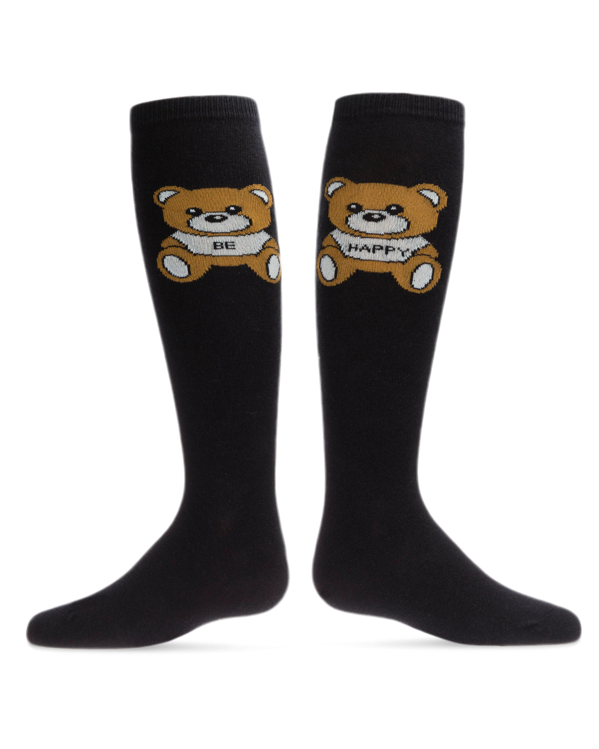 Girls' Be Happy Bear Knee High Socks