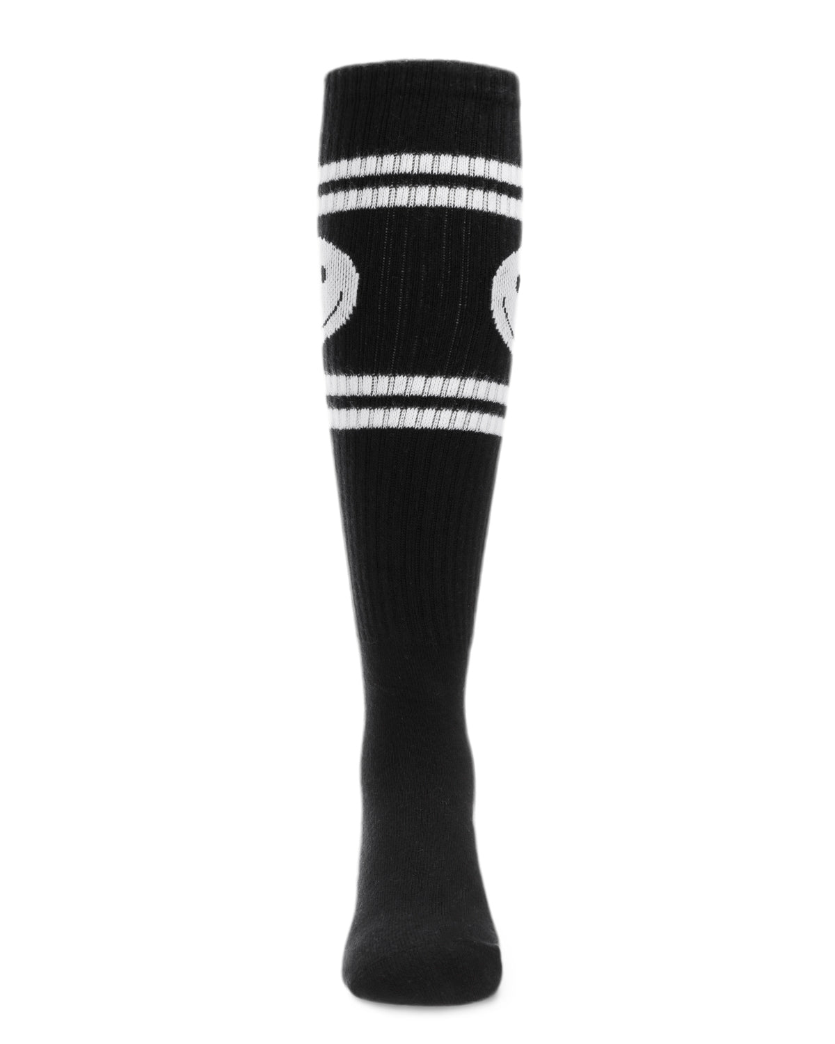 Girls' Athletic Smiley Cotton Blend Knee High Socks