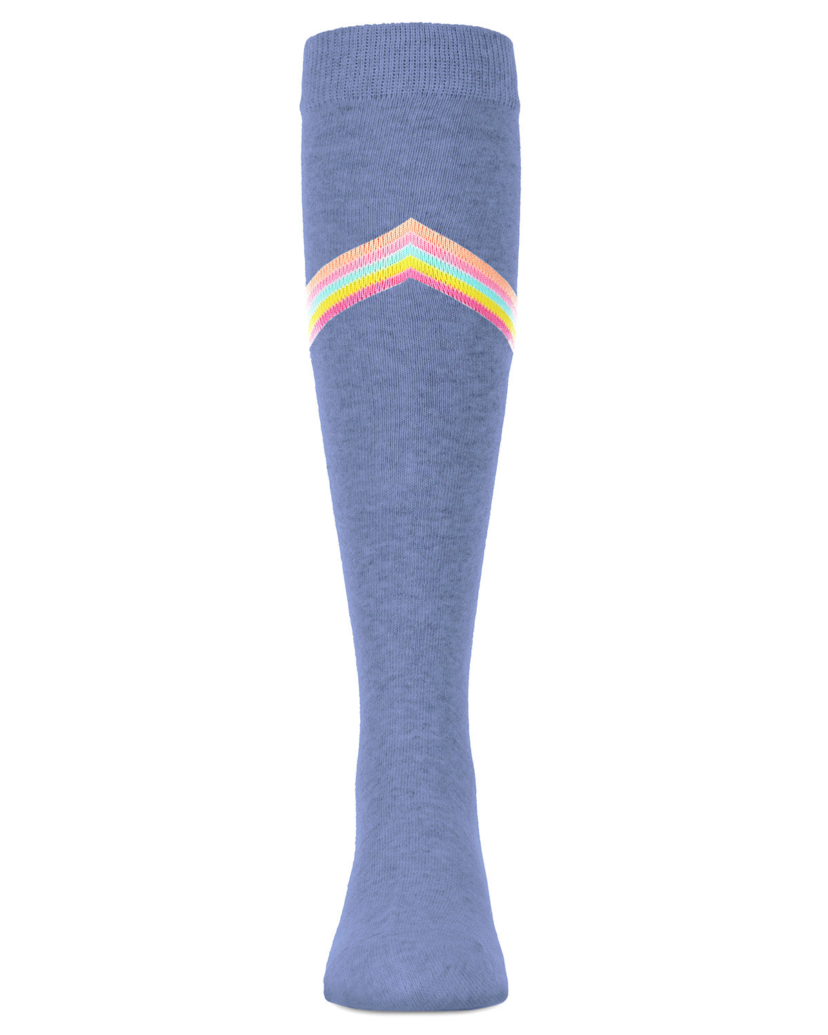 V Stripe Lurex Cotton Blend Knee High Socks