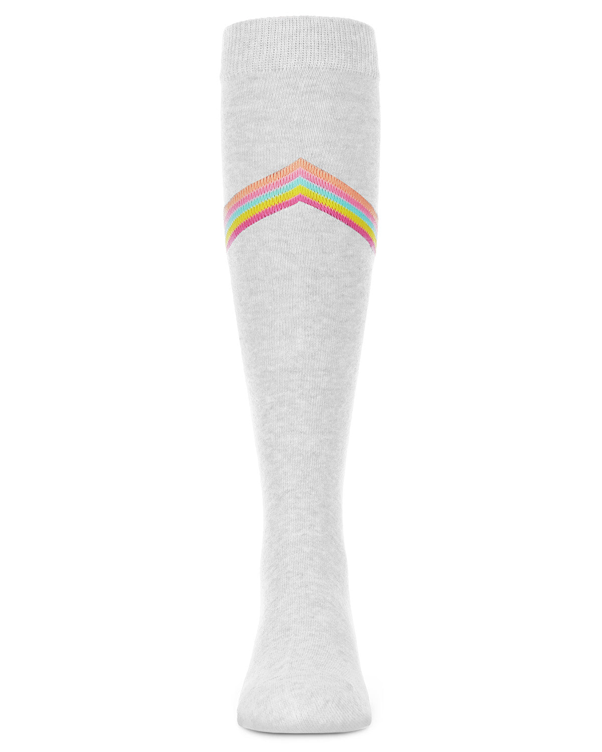 V Stripe Lurex Cotton Blend Knee High Socks