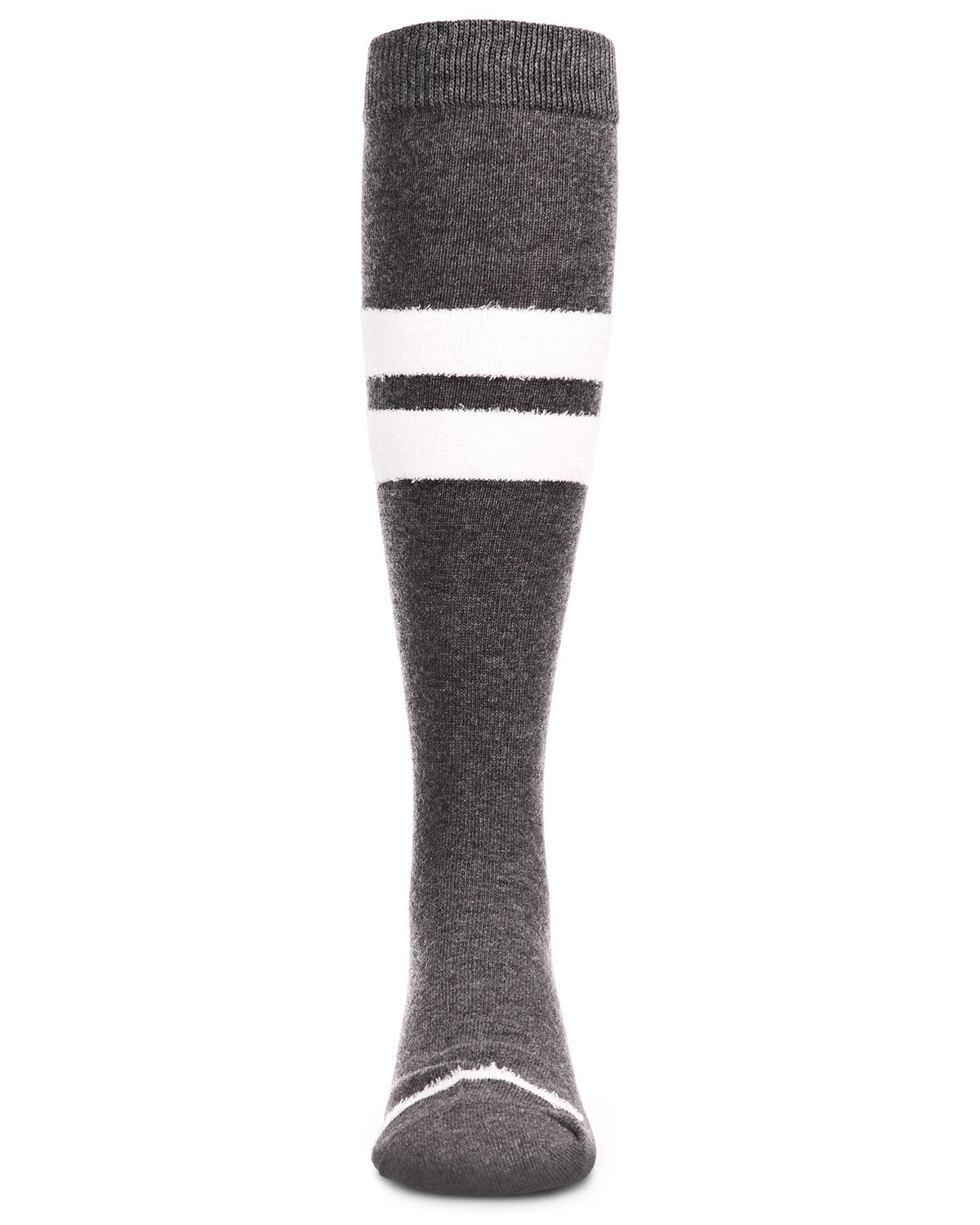 Fuzzy Stripe Cotton Blend Knee High Socks