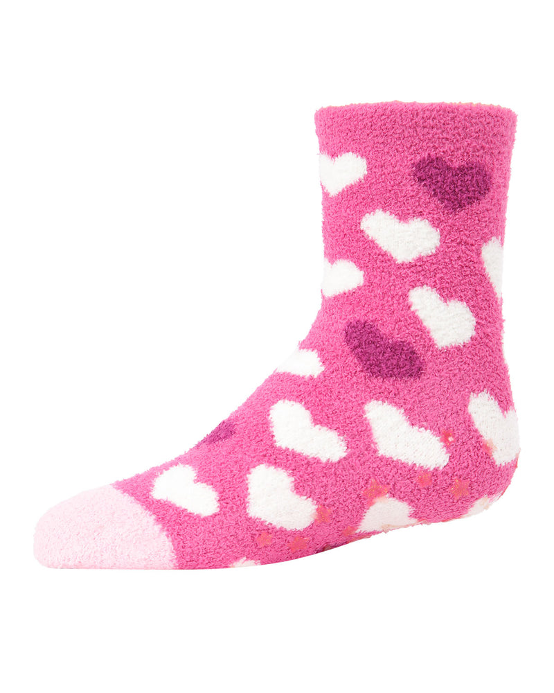 Hearts Fuzzy Girls Non-Skid Socks 2-Pack