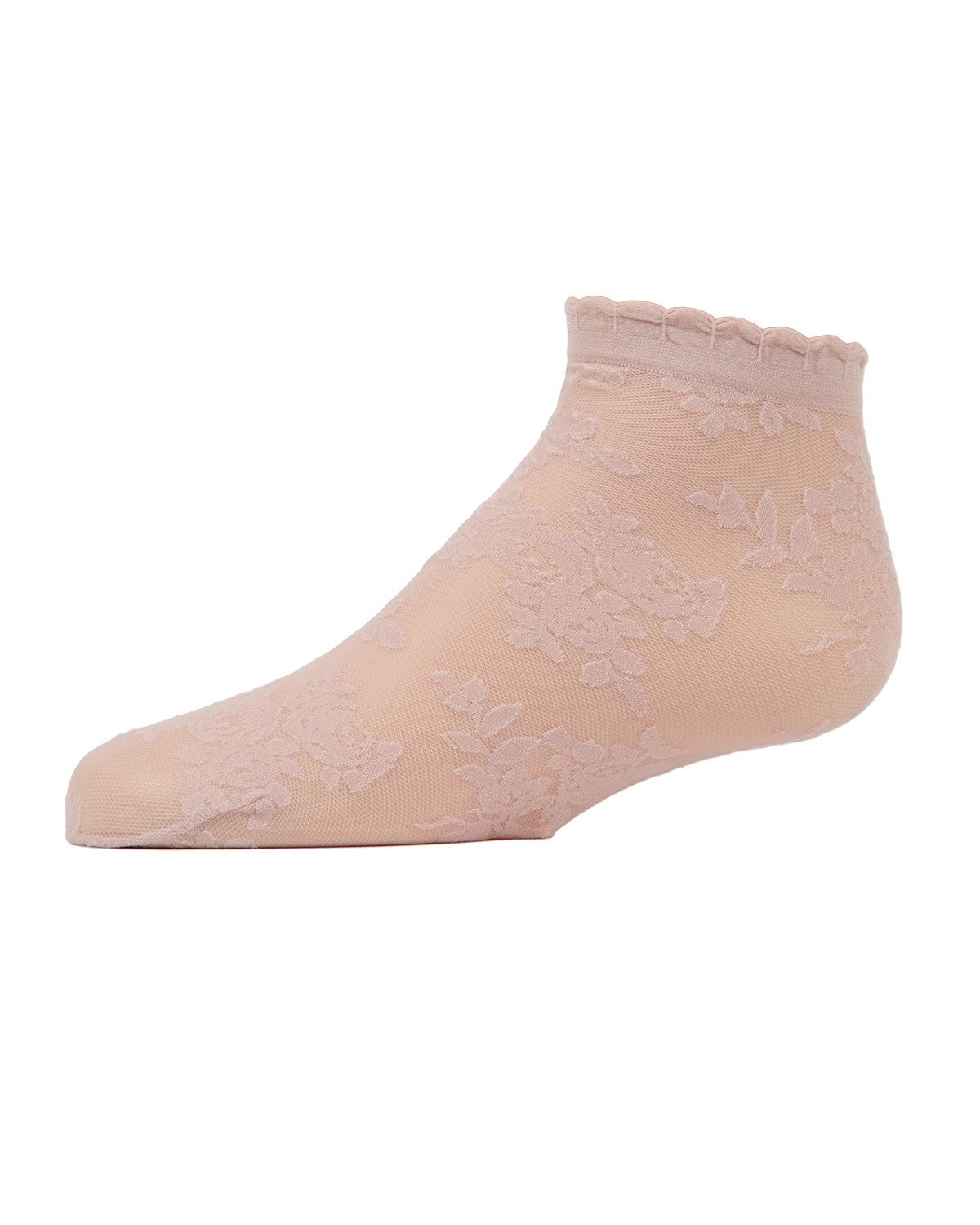 Botanic Sheer Girls Floral Embroidered Anklet Socks