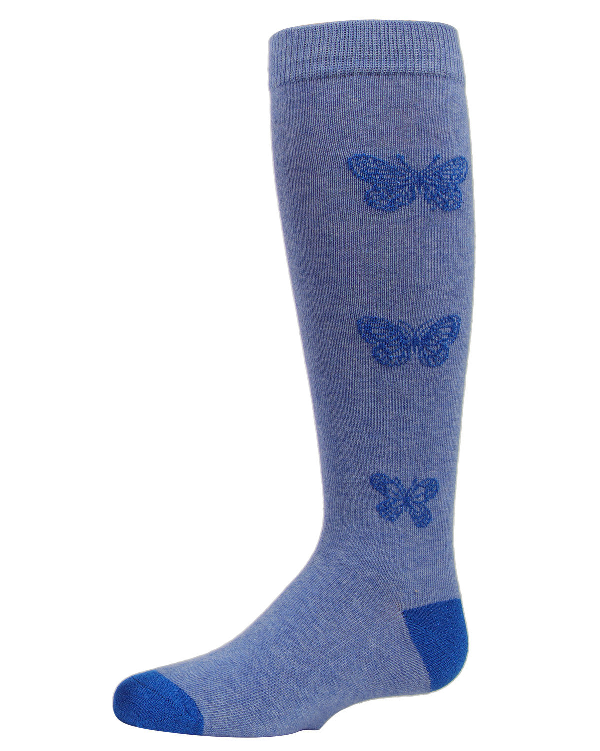 Girls' Glitter Butterfly Cotton Knee High Socks