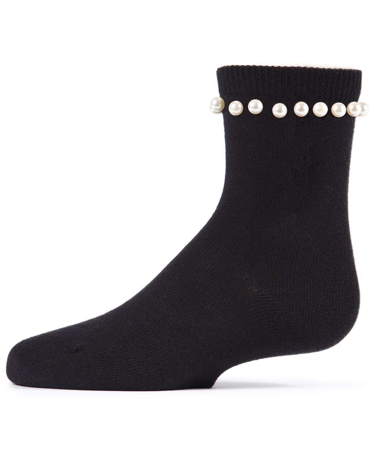 String of Pearls Girls Cotton Blend Crew Socks