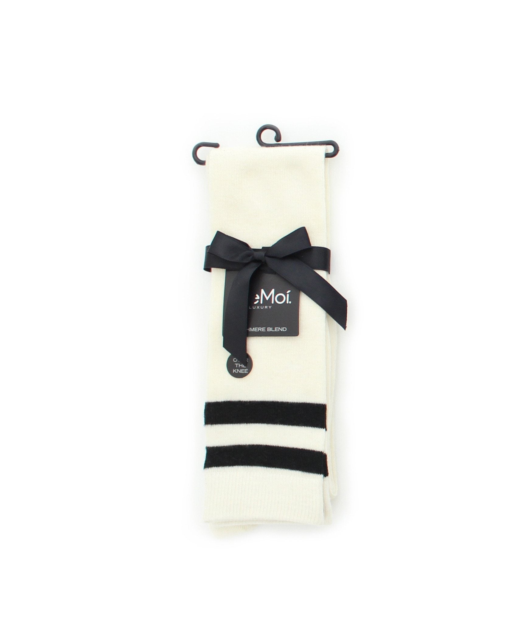 Top Stripe Cashmere Blend Over The Knee Warm Socks