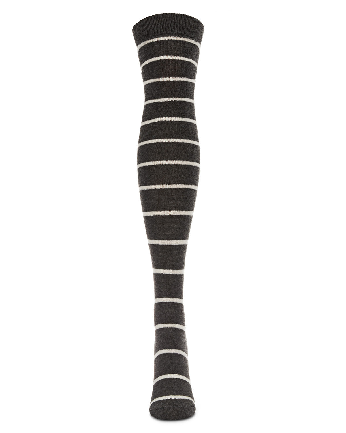 Simple Stripe Cashmere Blend Over The Knee Warm Socks