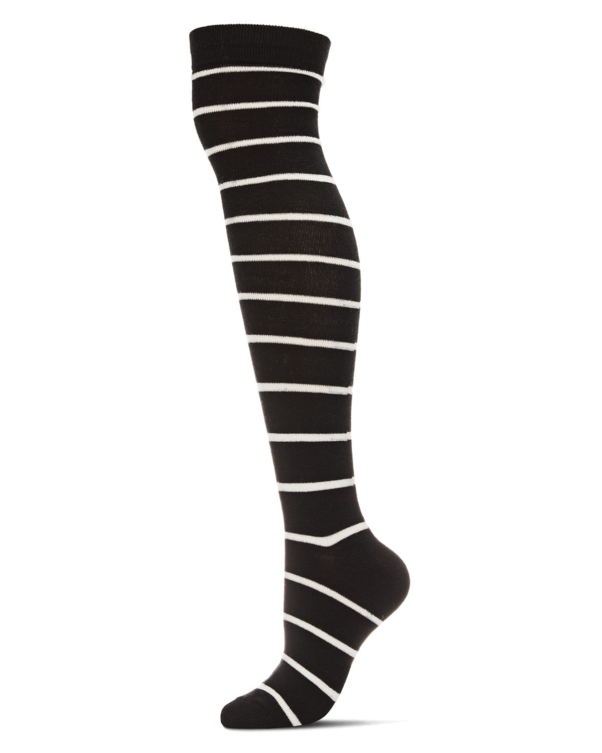 Simple Stripe Cashmere Blend Over The Knee Warm Socks