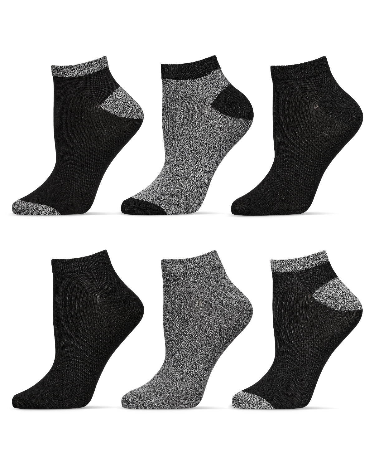 Women's 6 Pair Pack Marled ButterSoft Low-Cut Socks