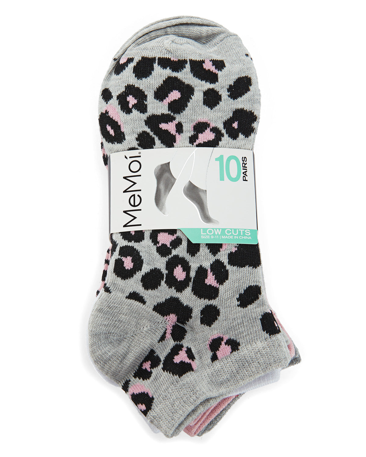 Women's 10 Pair Pack Leopard Print Low Cut Socks