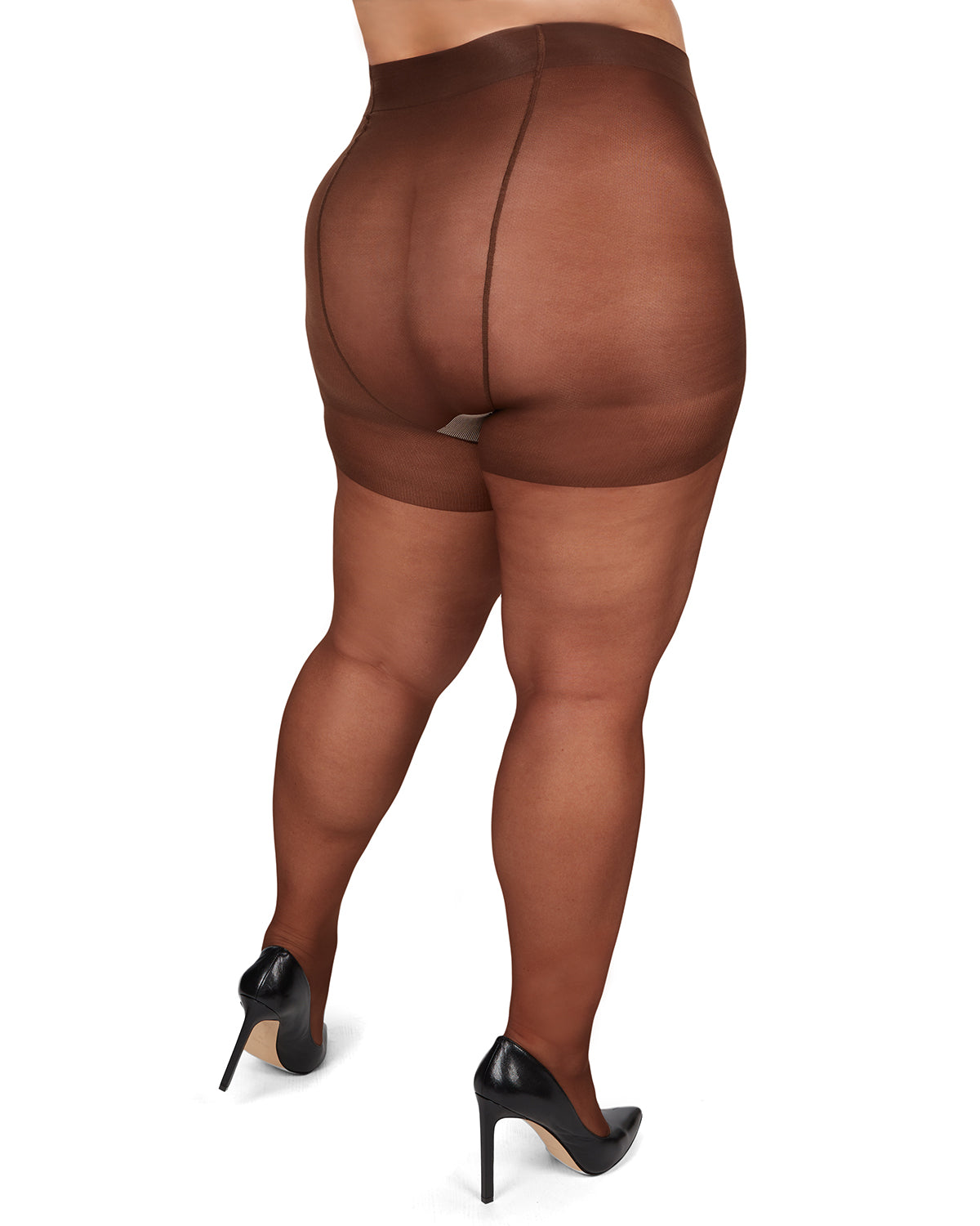 Plus Size Curvy Silky Sheer Control Top Pantyhose