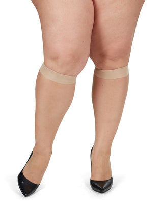 Back Seam/Cuban Heel Plus Size Curvy Thigh High Stocking