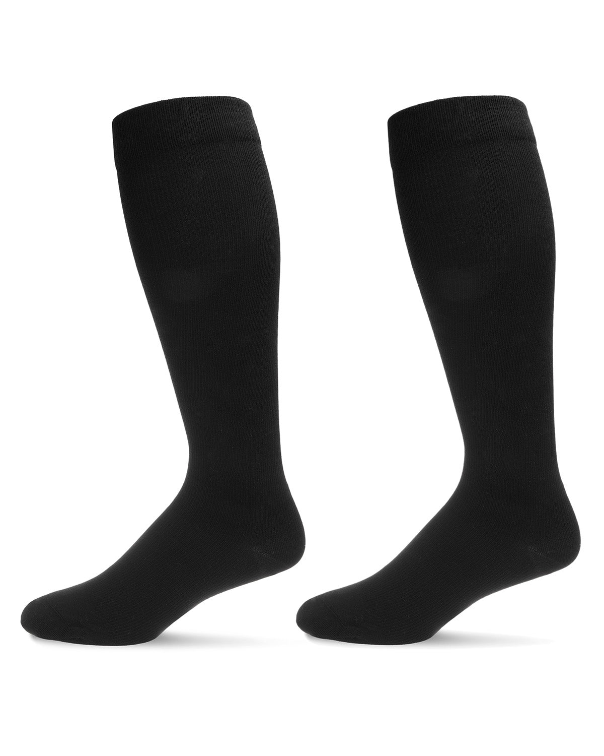 2 Pair Solid Cotton Blend Graduated Compression Socks