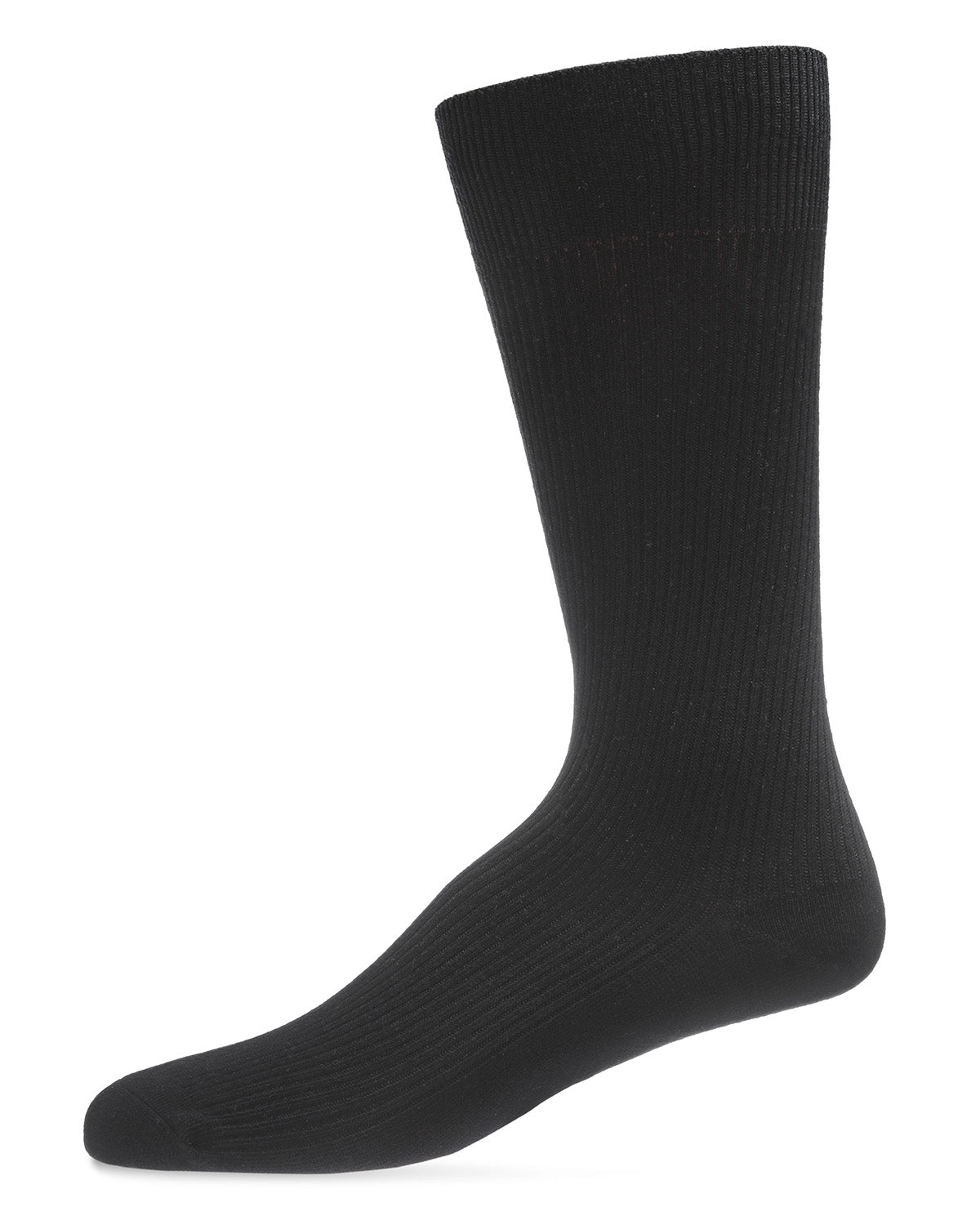 Men's 3 Pair Pack Pin Ribbed Cotton Blend Crew Socks