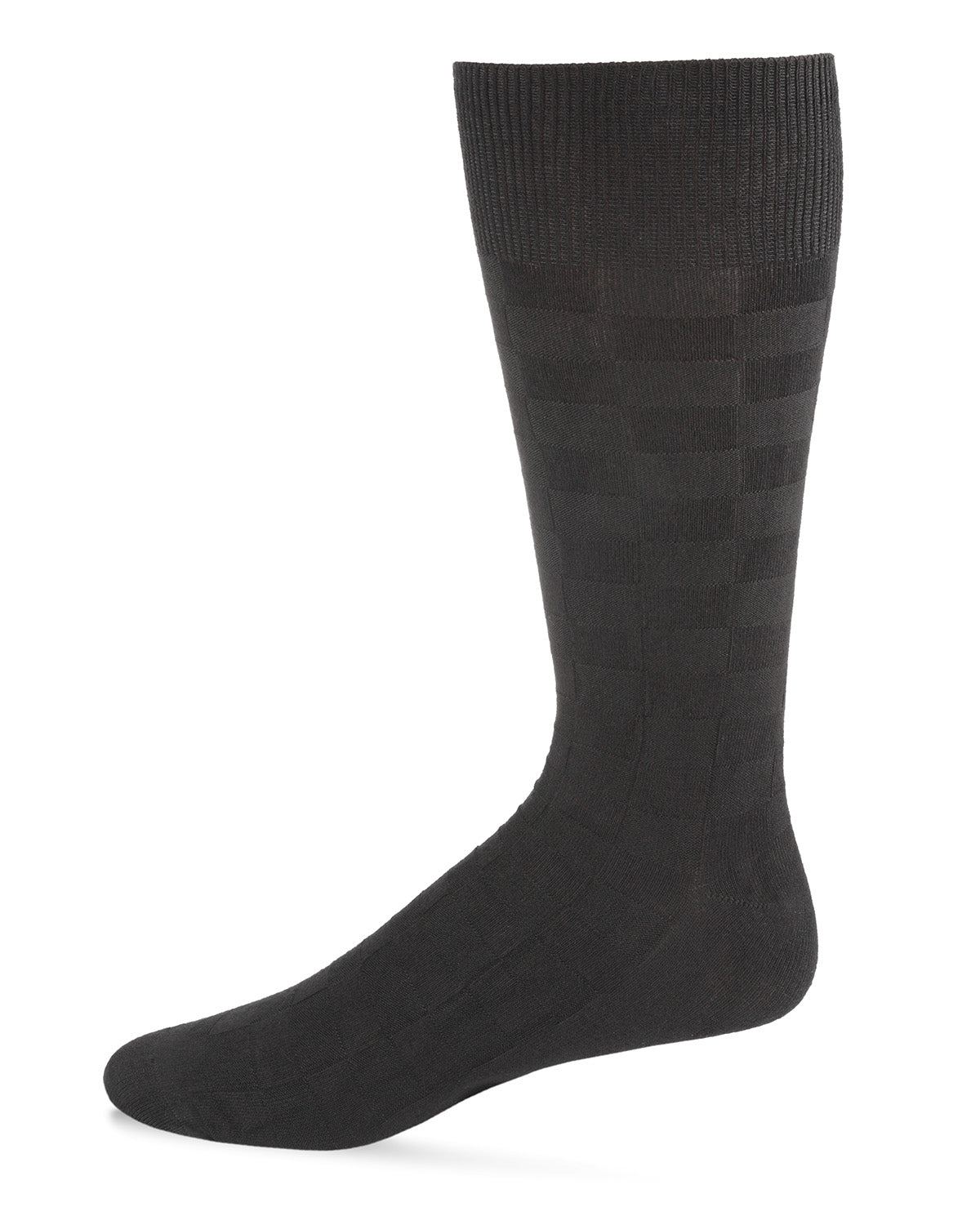 Men's Bamboo Blend Solid Checkerboard Crew Socks