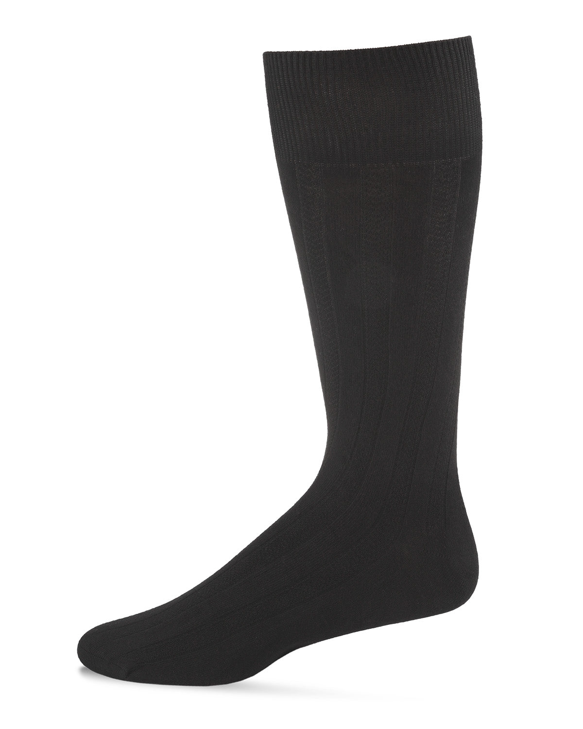 Men's Bamboo Blend Solid Woven Ribbed Crew Socks