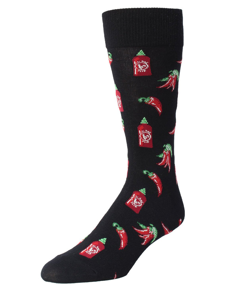 Memoi Hot Stuff Sriracha Socks Men S Fun Crazy Novelty Socks