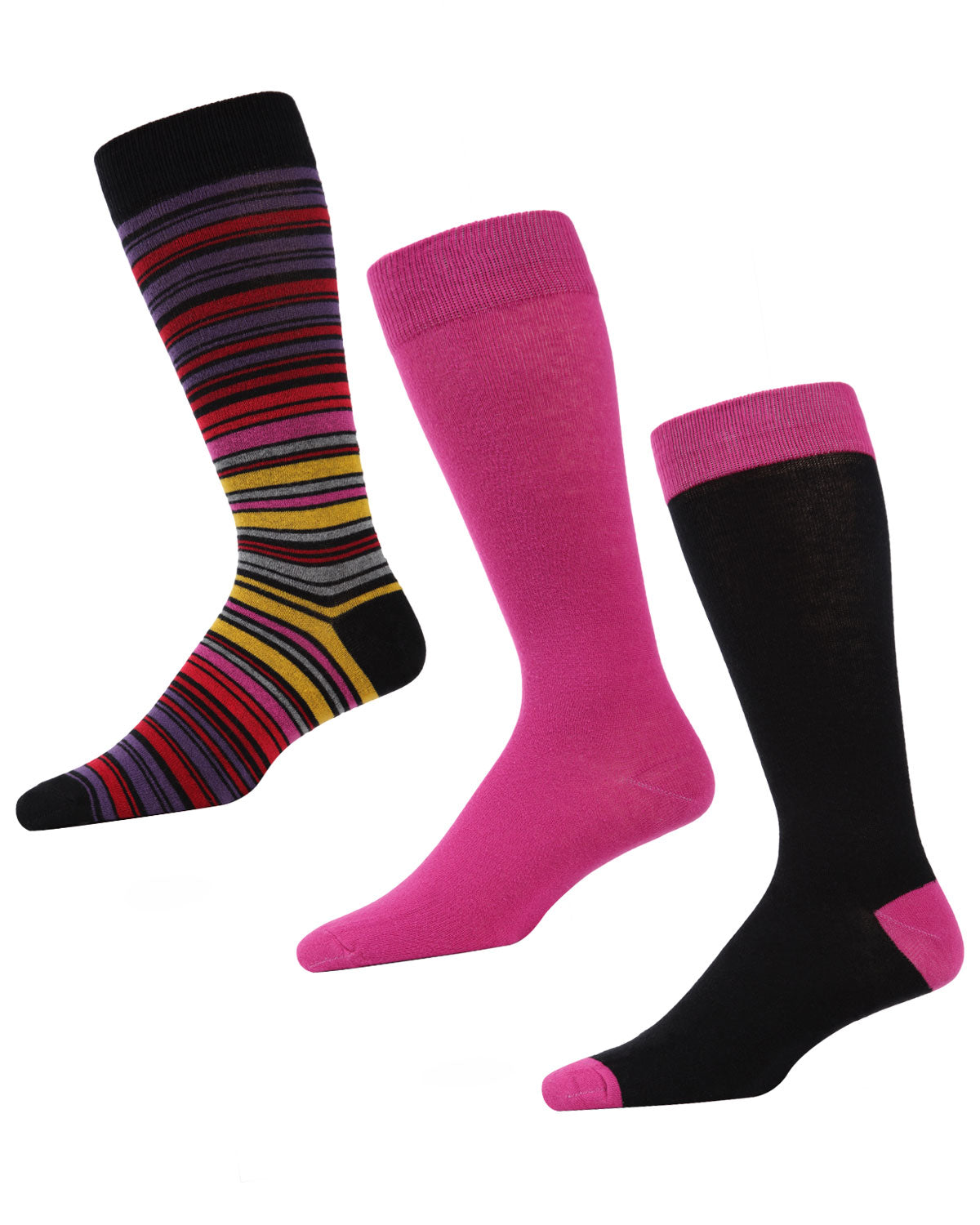 Striptrast Cotton Blend Crew Sock 3 Pack