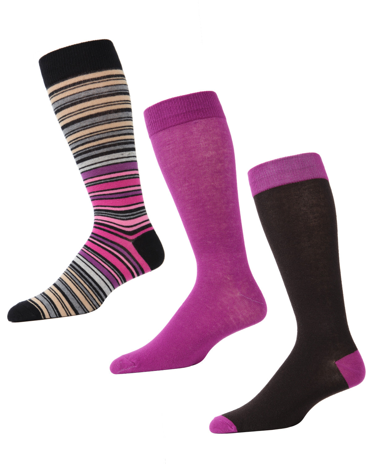 Striptrast Cotton Blend Crew Sock 3 Pack