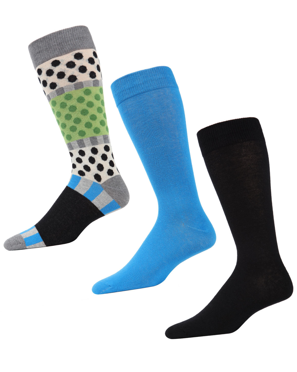 Polka Dash Cotton Blend Crew Sock 3 Pack