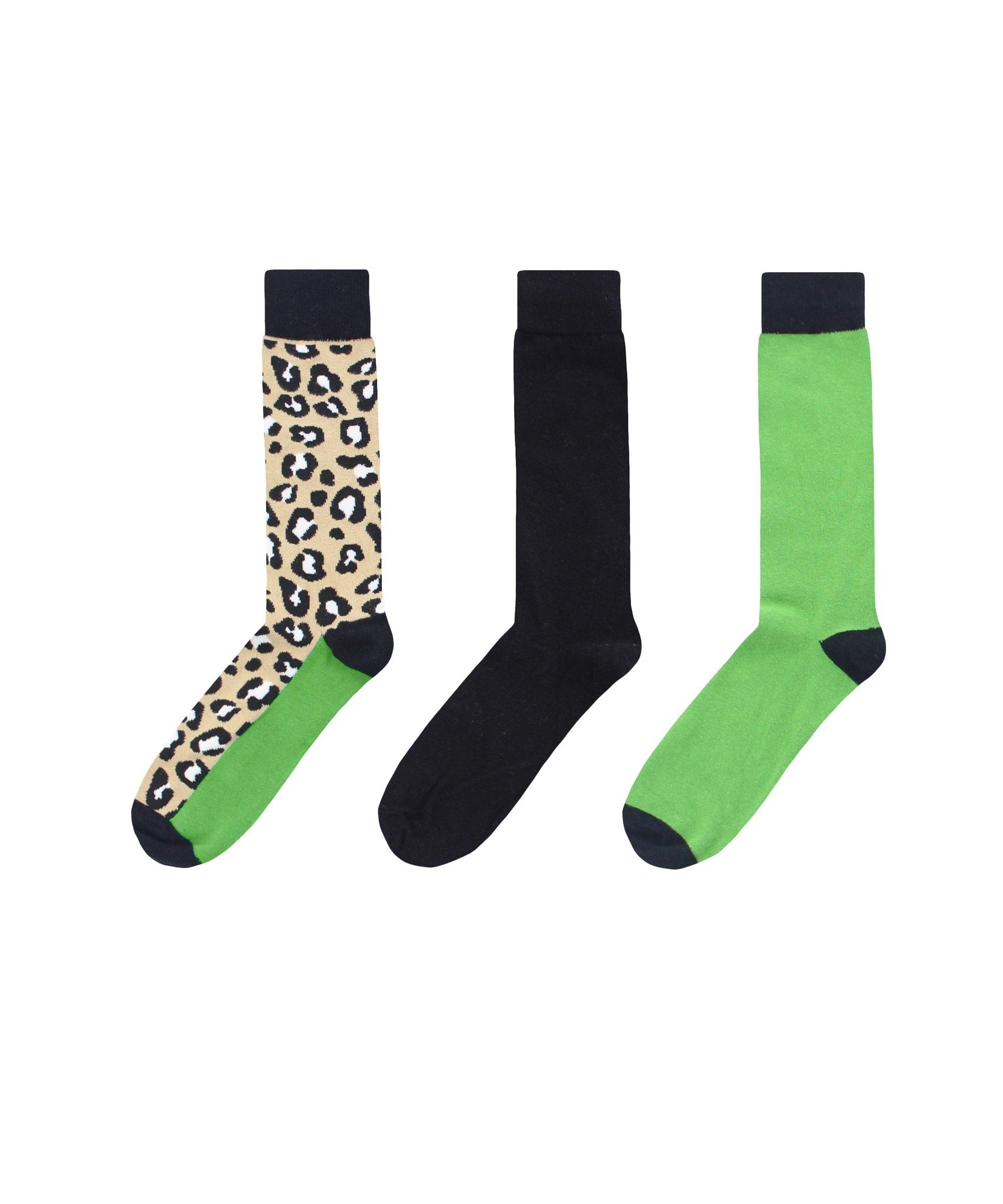 Leopard Pane Cotton Blend Crew Sock 3 Pack