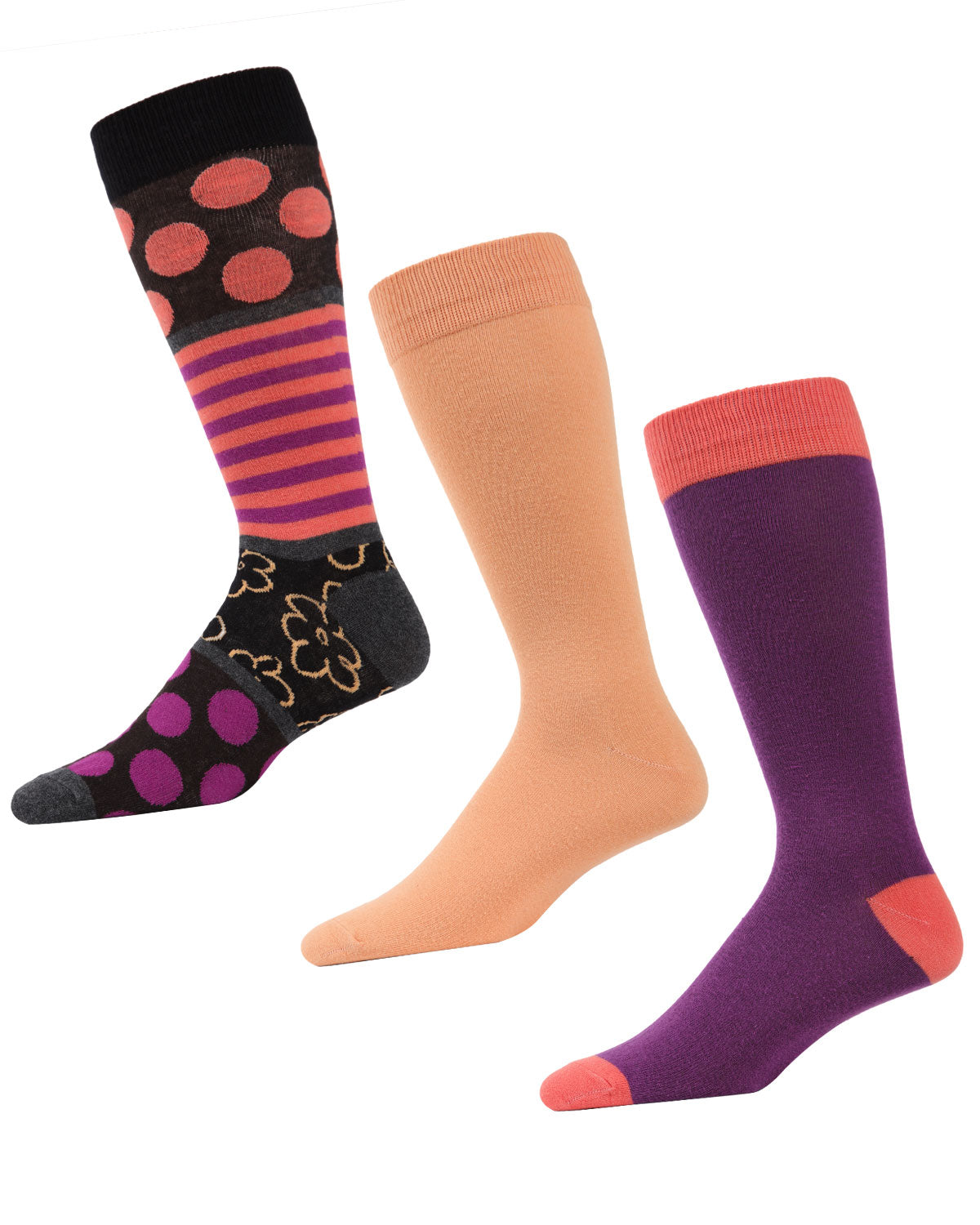 Flowertrast Cotton Blend Crew Sock 3 Pack