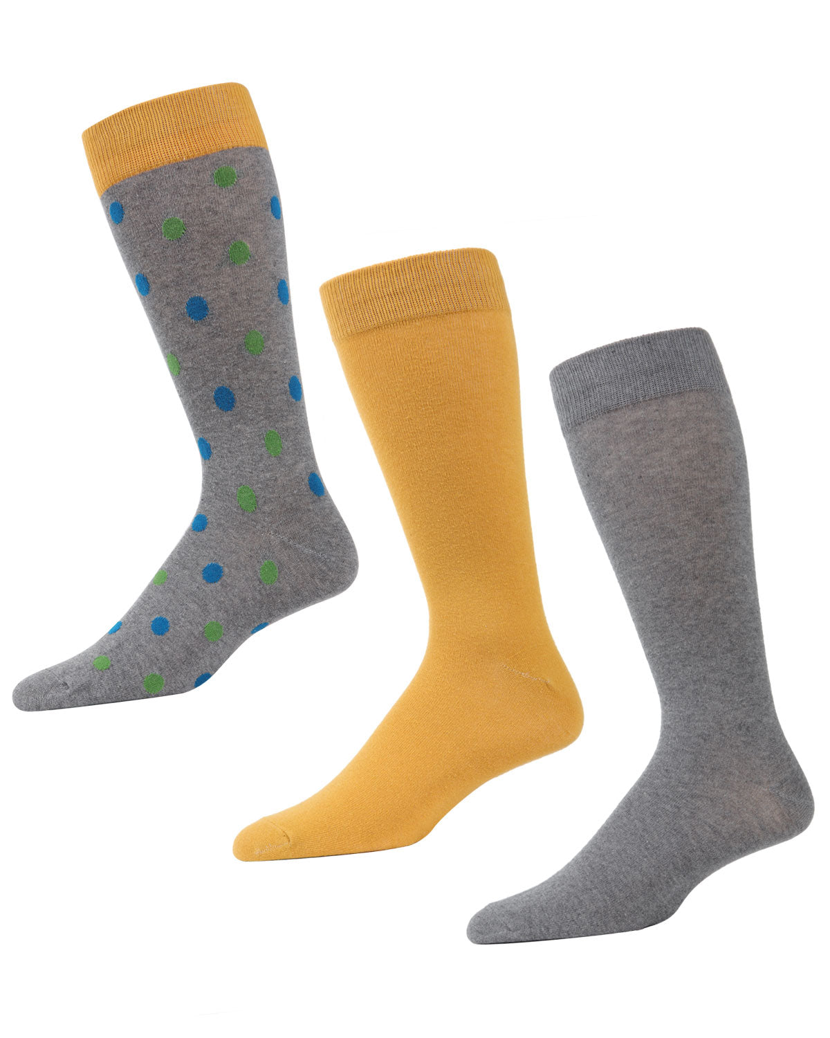 Dotted Cotton Blend Crew Sock 3 Pack