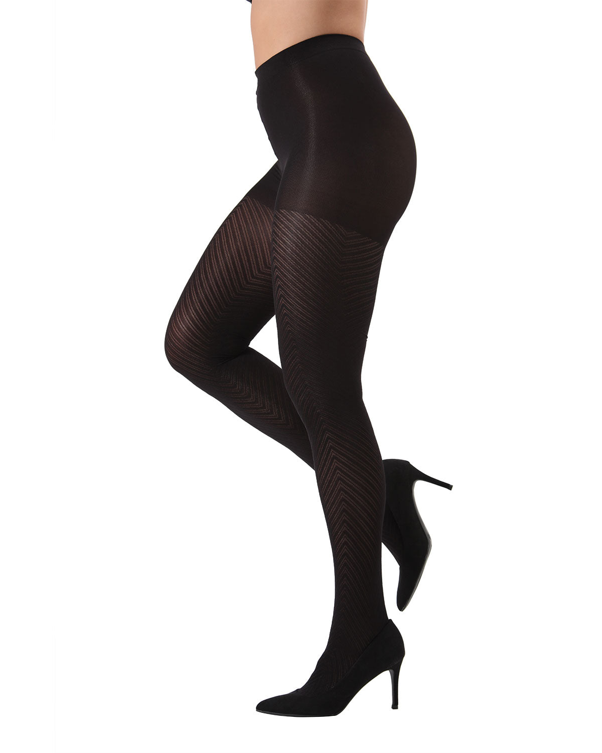 Chevron Control-Top Medium-Weight Smoothing Tights