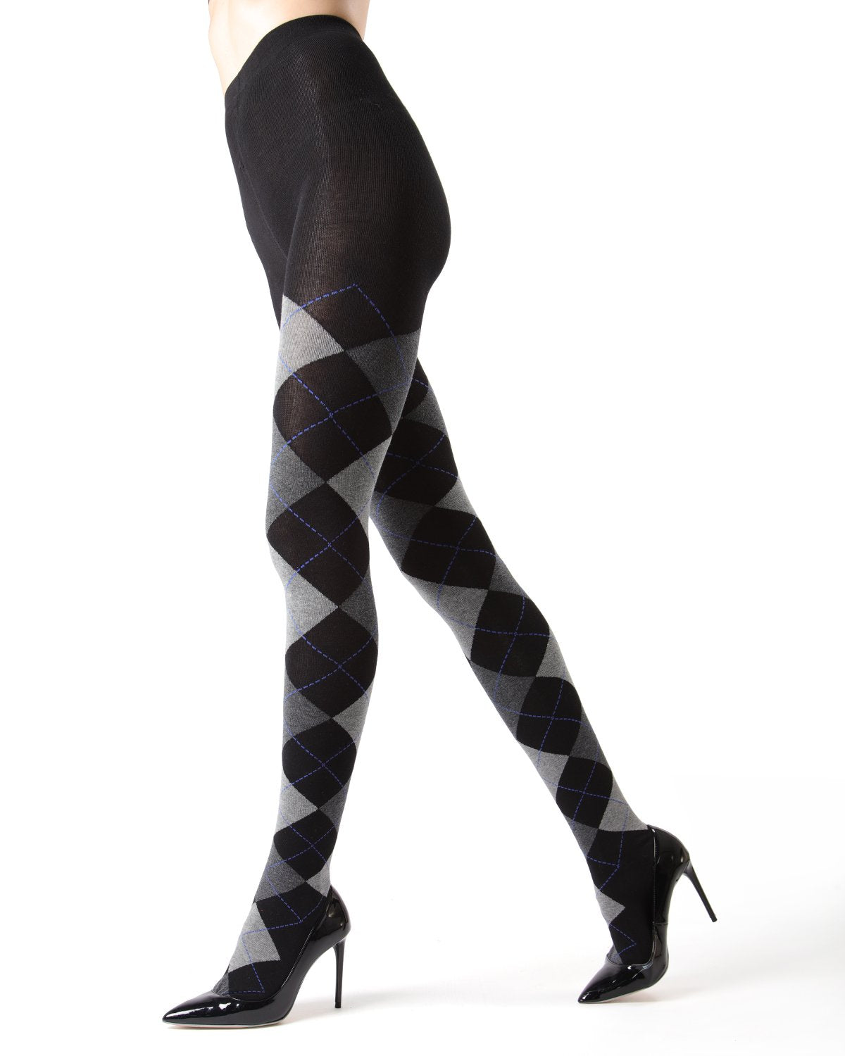 Classic Large-Print Argyle Sweater Tights