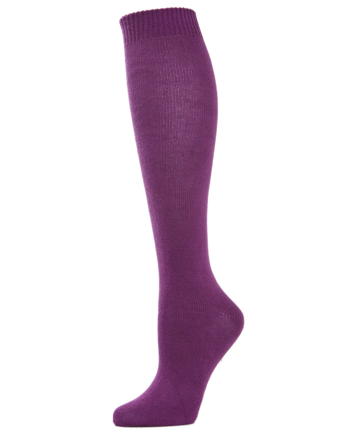 Women's Cotton Blend Solid Knit Knee High Socks