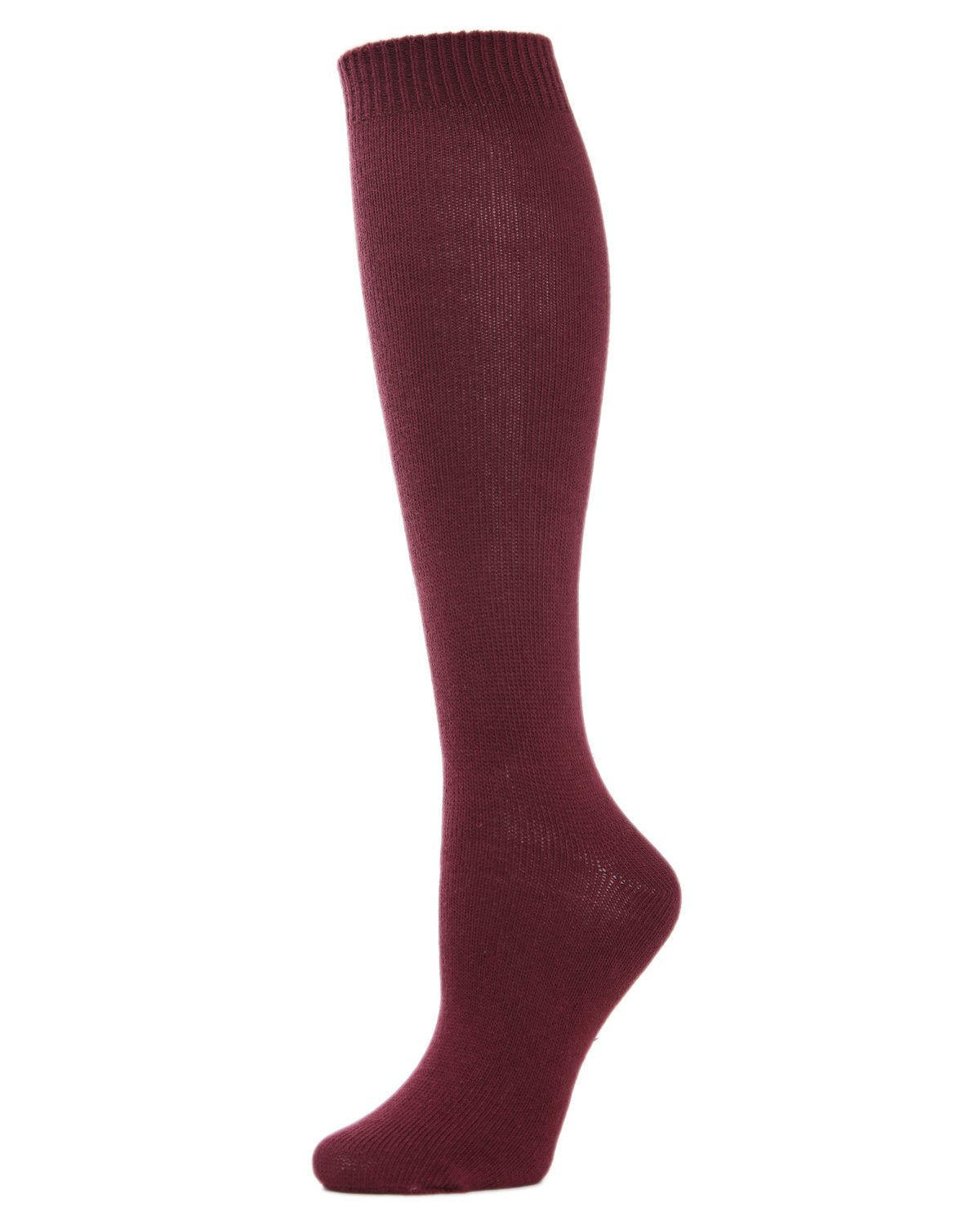 Women's Cotton Blend Solid Knit Knee High Socks