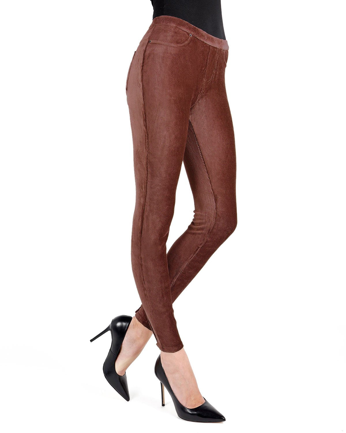 MeMoi Thin-Rib Stretch Corduroy Cotton Blend Pants Style Leggings