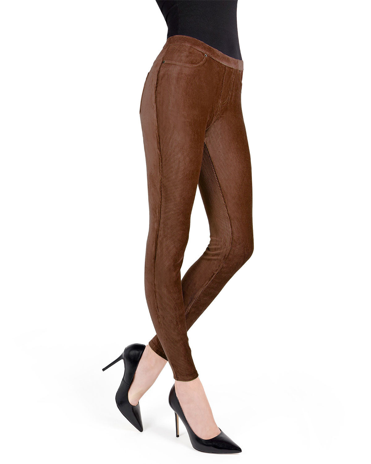 Thin-Rib Slim-Cut Stretch Corduroy Leggings