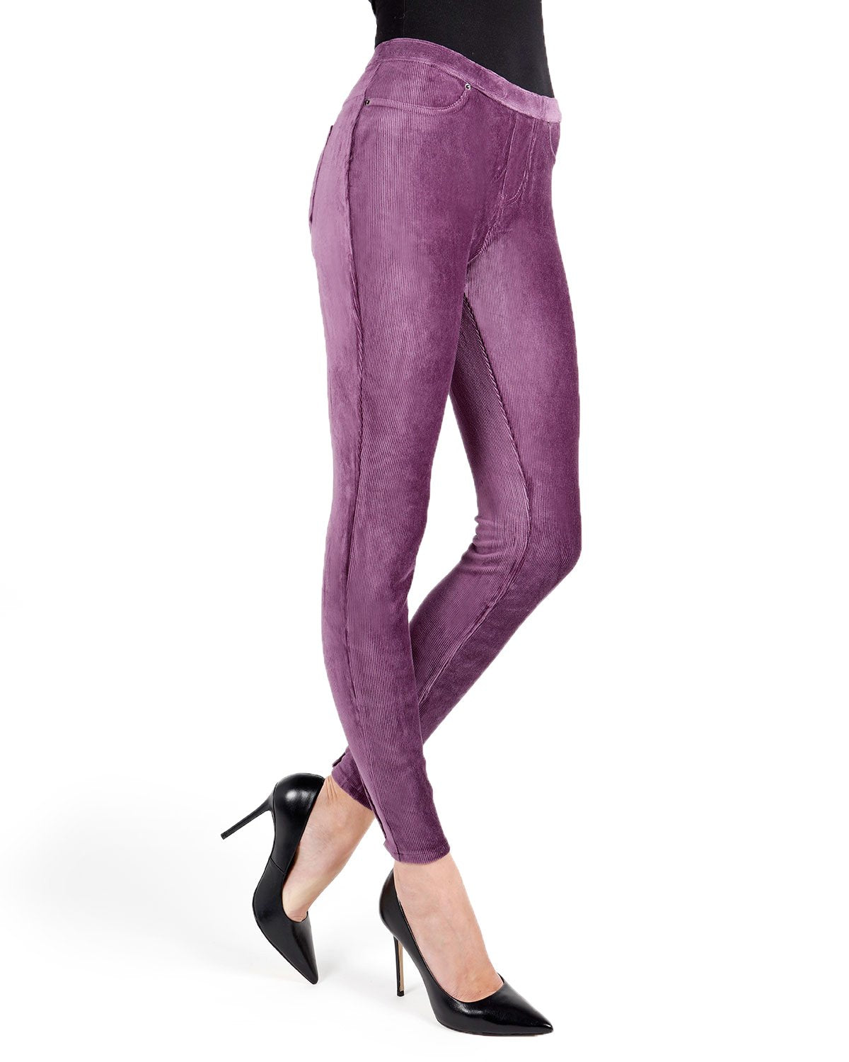 MeMoi Thin-Rib Stretch Corduroy Cotton Blend Pants Style Leggings, Many  Colors