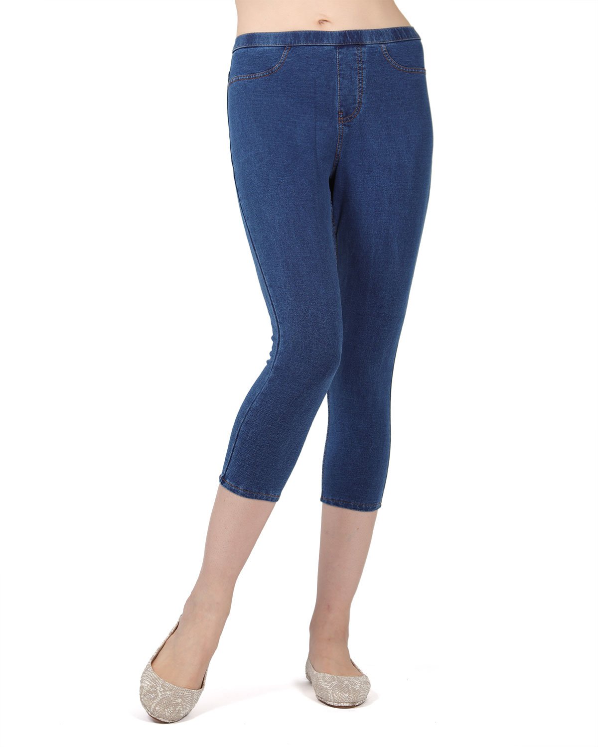 Priga Denim Cotton Capri Jean Leggings