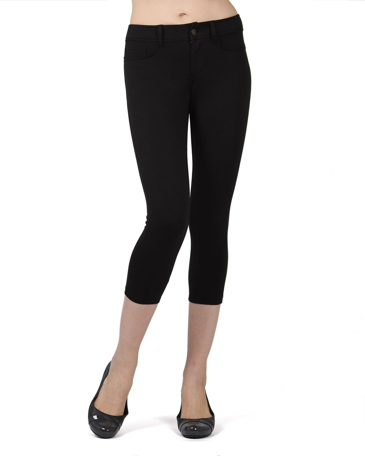 Light Ponte Cotton Blend Capri Leggings