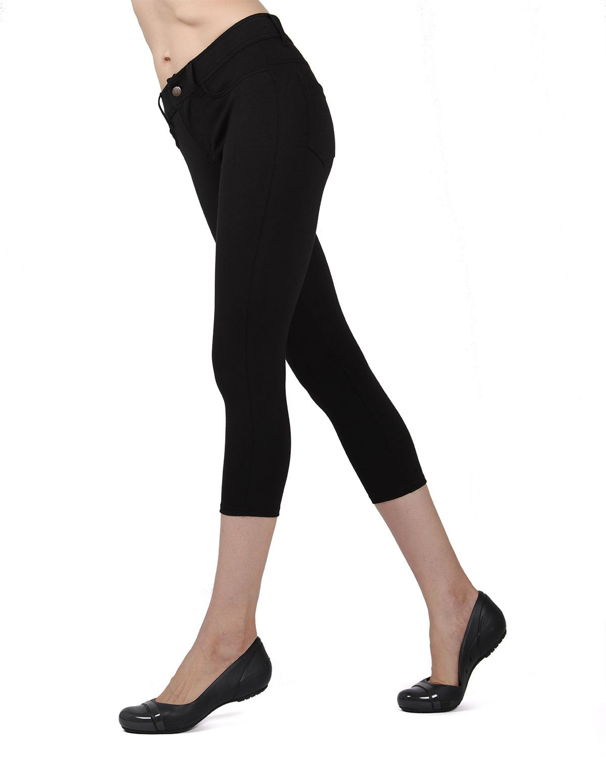 Light Ponte Cotton Blend Capri Leggings