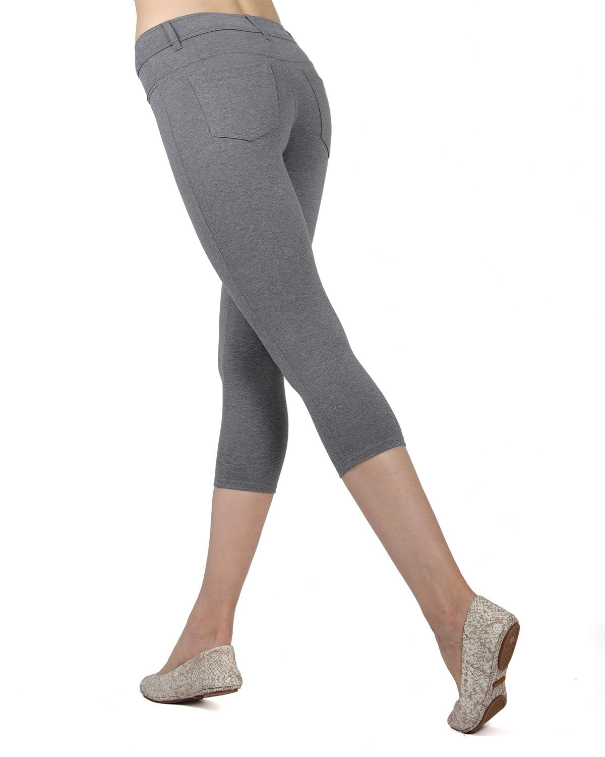 Light Ponte Cotton Blend Capri Leggings