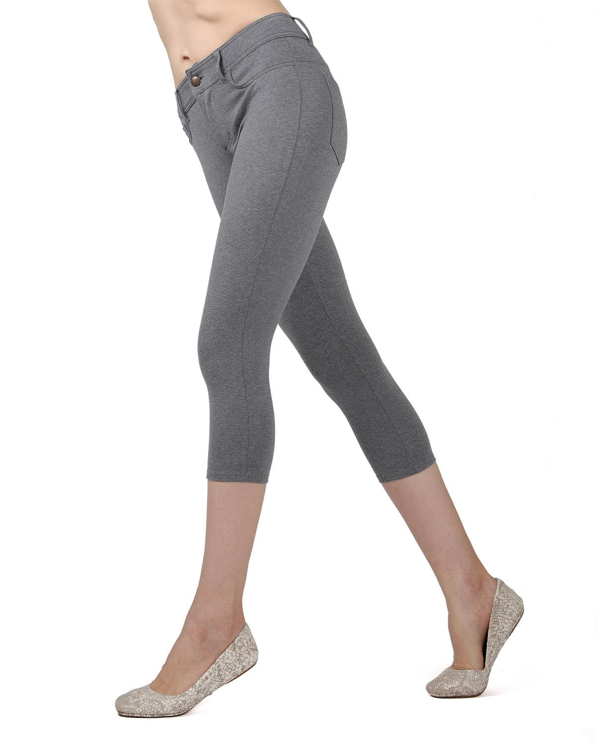 Light Ponte Cotton Blend Capri Leggings