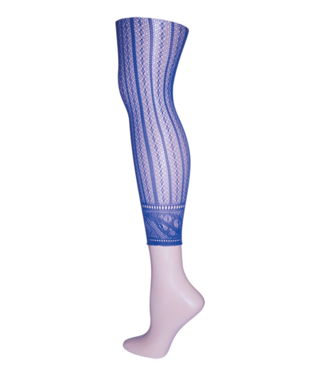 Moonlight Blue Linear Footless Net Tights