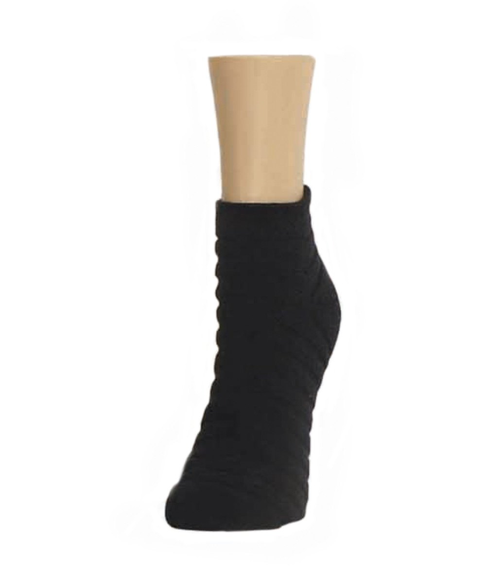 Textured Striped Cotton Blend Anklet Socks