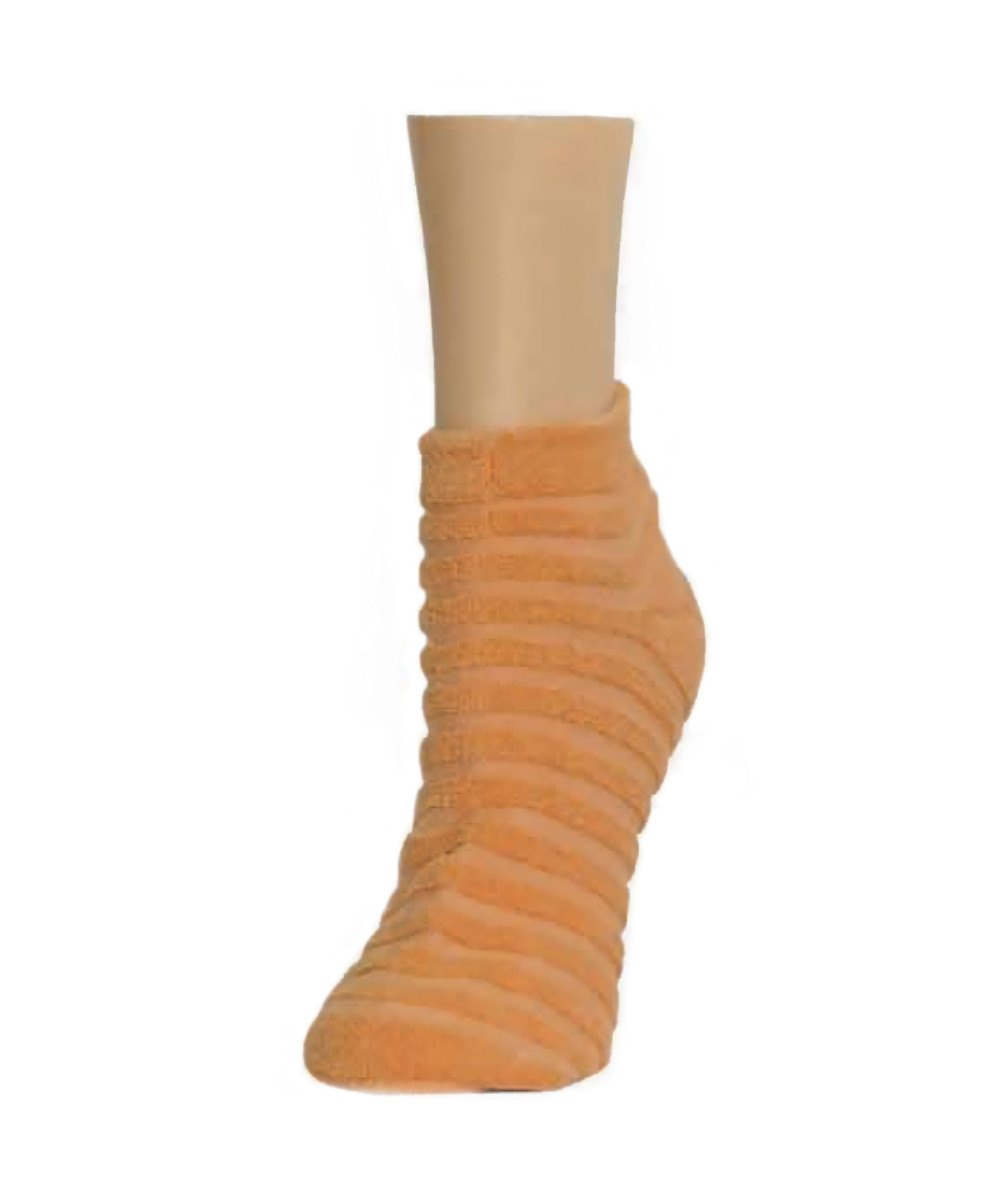 Textured Striped Cotton Blend Anklet Socks