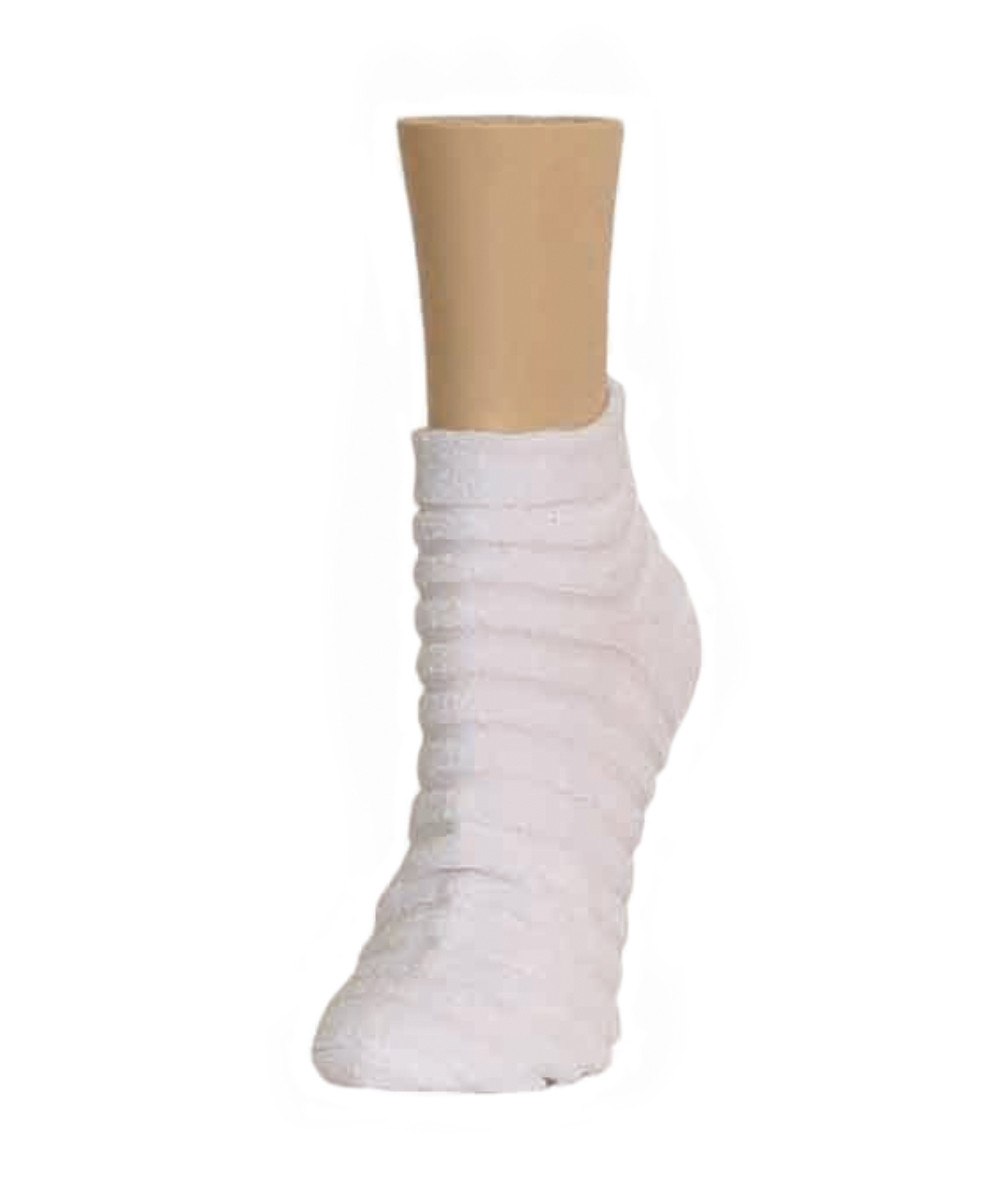 Textured Striped Cotton Blend Anklet Socks