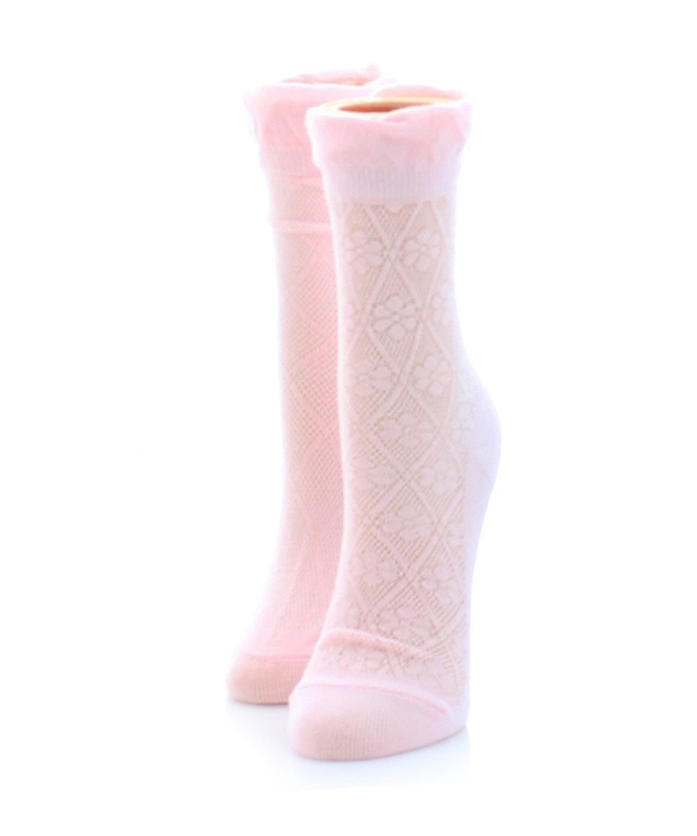 Flower Dazzle Women's Cotton Blend Ankle Socks 2-Pack