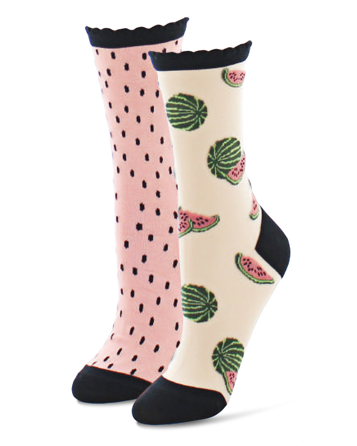 Watermelon & Seeds Cotton Blend Crew Sock 2 Pack