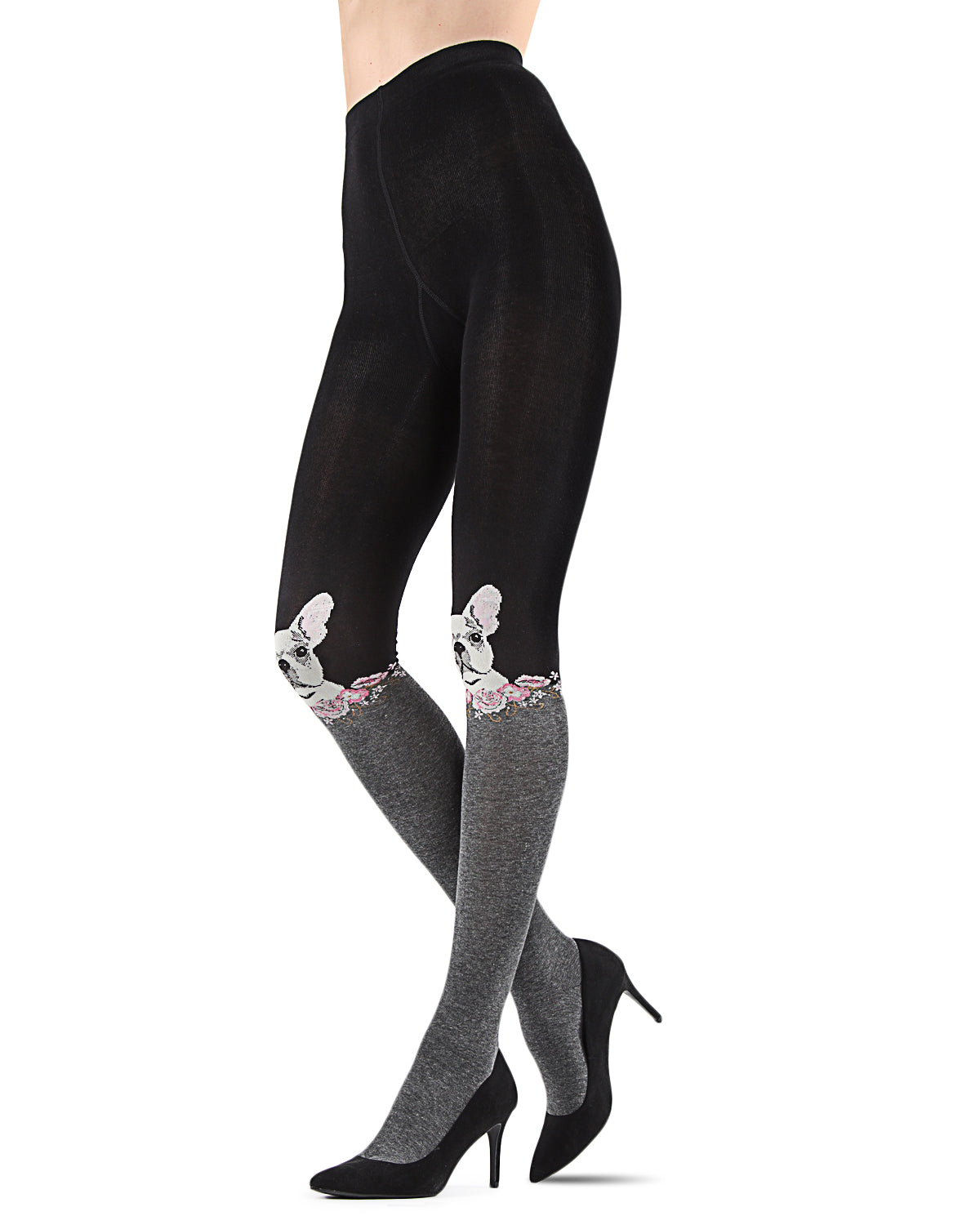 Women's Frenchie Face Sweater Tights