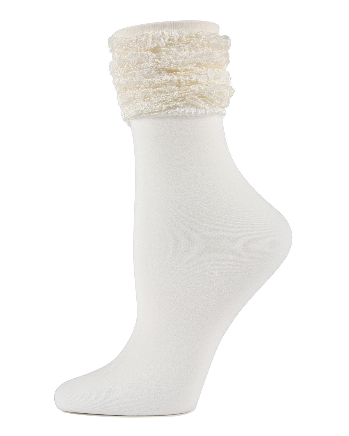 Romantic Ruffle Shimmer Ankle Socks