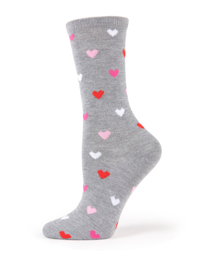 Delicate Hearts Bamboo Crew Socks