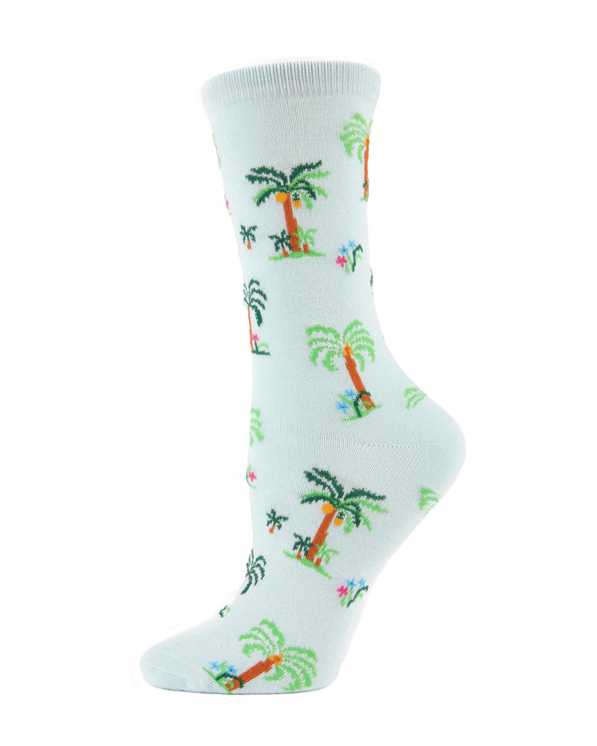 Palm Tree Paradise Bamboo Blend Crew Socks