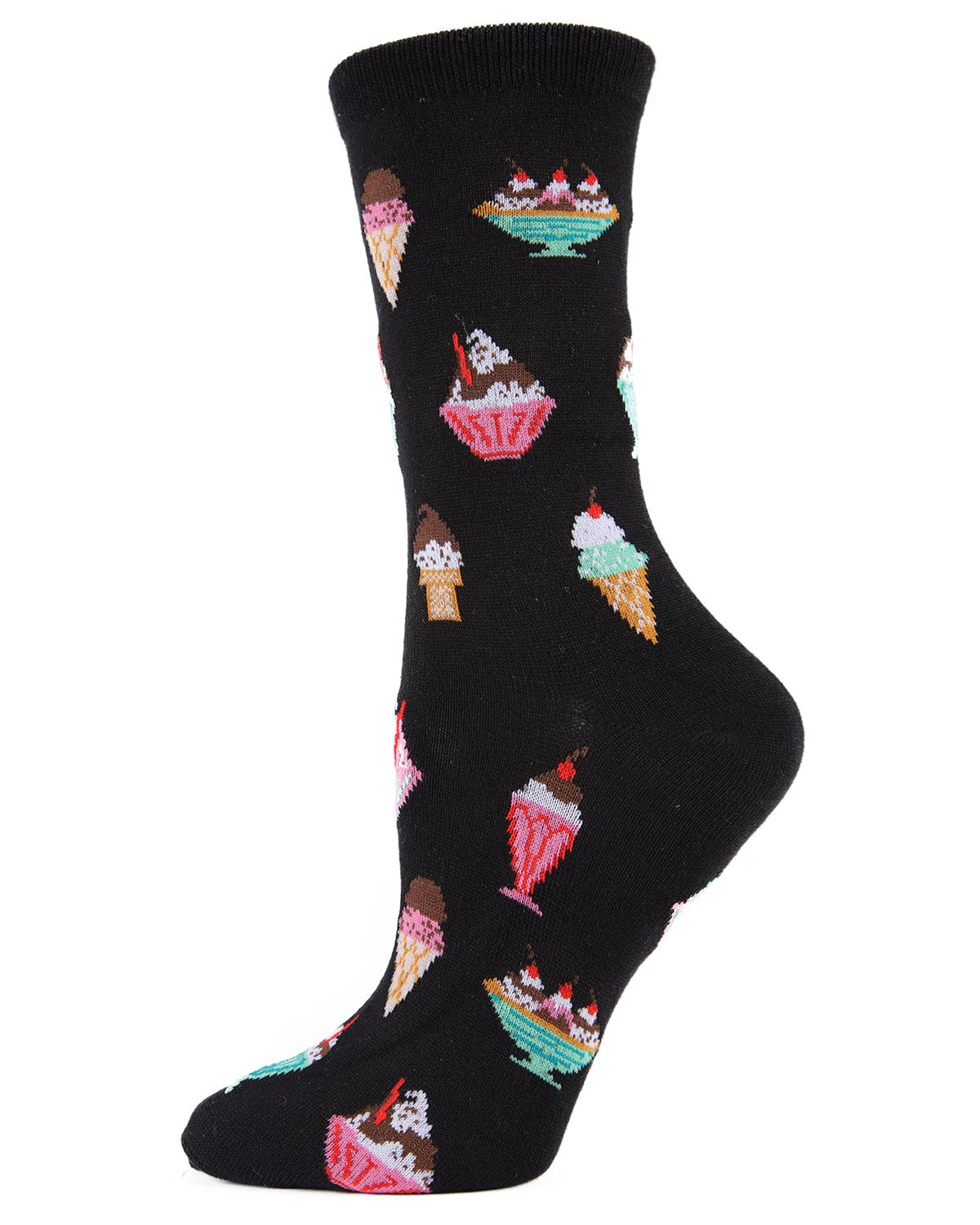 Ice Cream Sundae Bamboo Blend Crew Novelty Socks